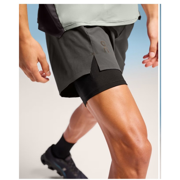 On Cloud Men’s Performance Hybrid 2in1 Running Short Blk M Gym Training Athletic - Picture 2 of 11